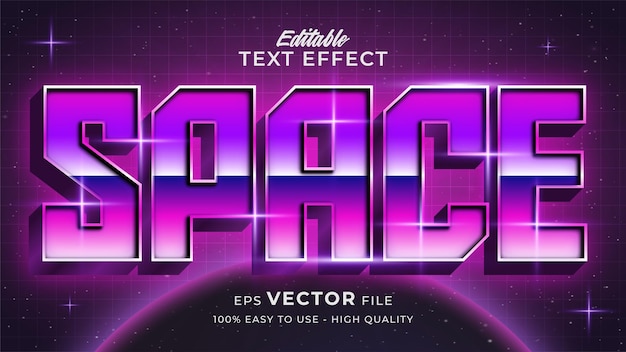 Space Game text effect editable retro futuristic text style