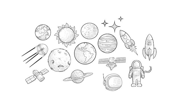 space handdrawn collection