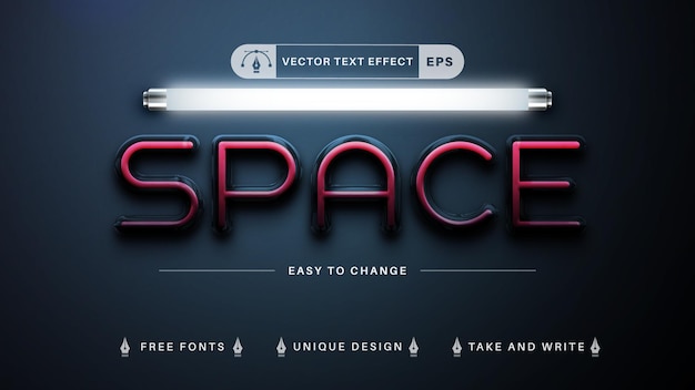 Space Light - Editable Text Effect, Font Style