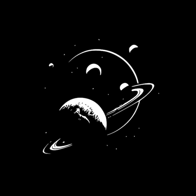 Space Minimalist and Simple Silhouette Vector illustration