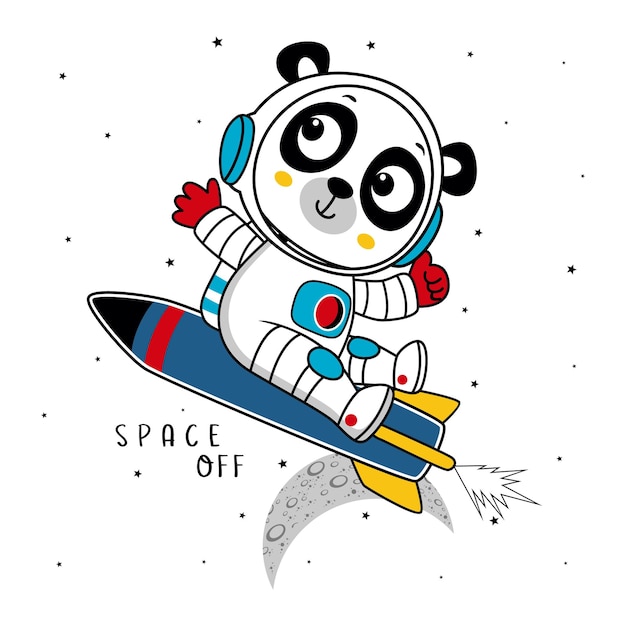 space off, vector animal cartoon illustration design graphic printing