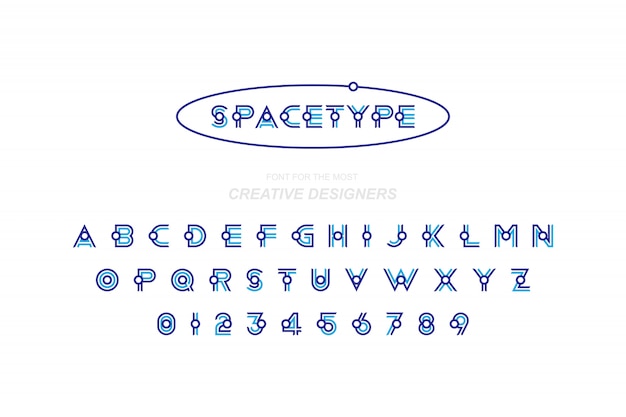 Space original Font in Blue color 