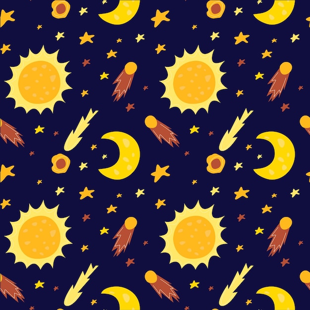  Space pattern in a flat style with dark background