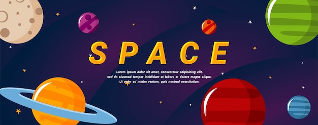 space planet galaxy background template design