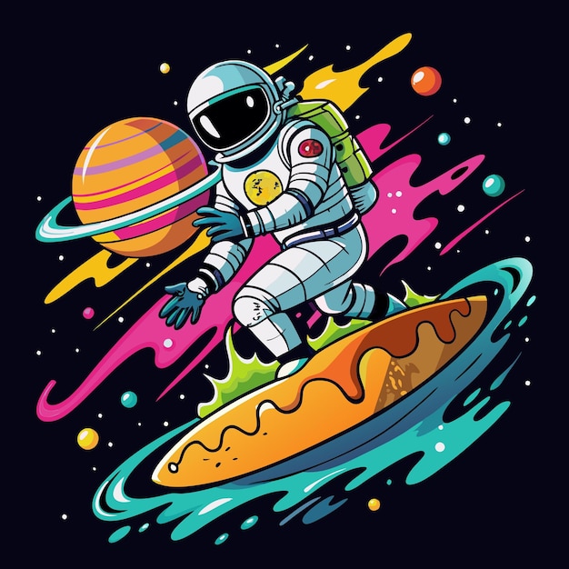 space planet tshirt vector design