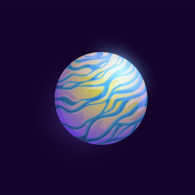 Space planet with blue rivers and islands galaxy