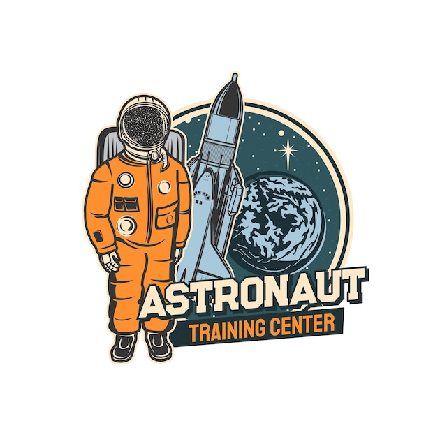 Space program astronaut training center icon