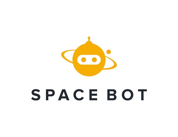 space and robot simple sleek creative geometric modern logo design