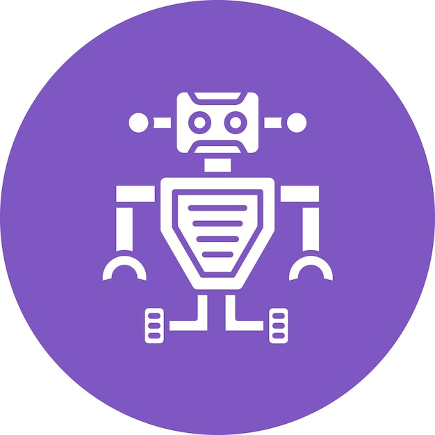 Space Robot Vector Illustration Style