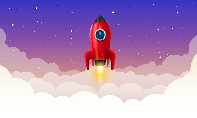 Space rocket launch art creative. Vector illustration