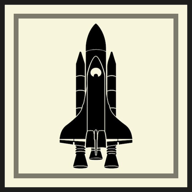 Space rocket silhouette vector clipart