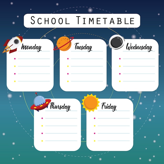 Space School Timetable