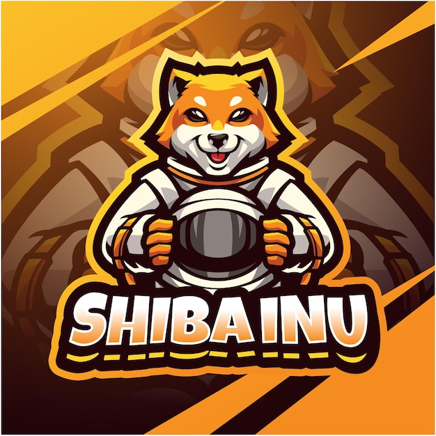 Space shibainu esport mascot logo design