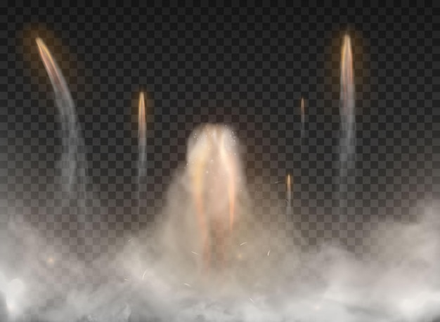 Space Shuttle Smoke isolated on transparent background