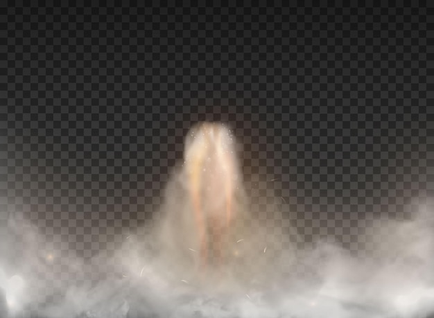 Space Shuttle Smoke isolated on transparent background