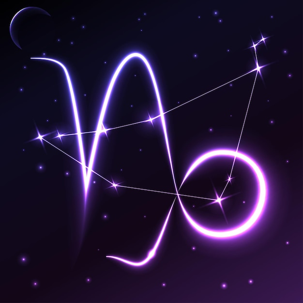 Space symbol of Capricorn of zodiac and horoscope concept vector art and illustration