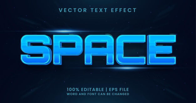 Space text editable text effect style template