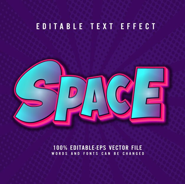 Space text effect editable