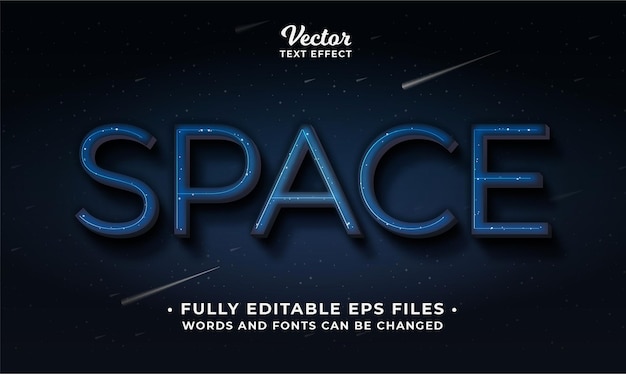 space text effect words and fonts are editable eps cc