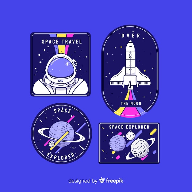 Space theme sticker collection