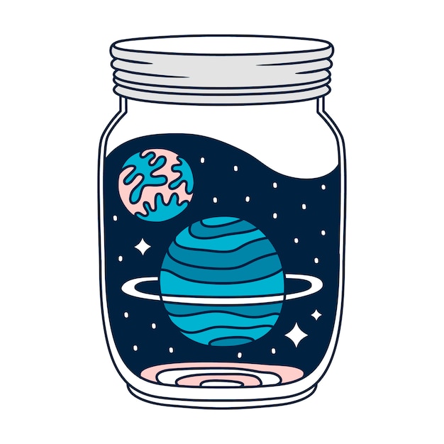 Space theme vector illustrations.