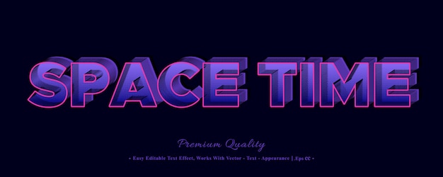 Space time 3d font style effect