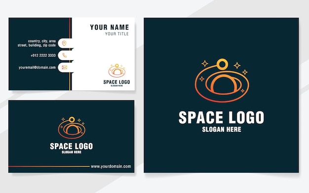 Space with people logo template on modern style