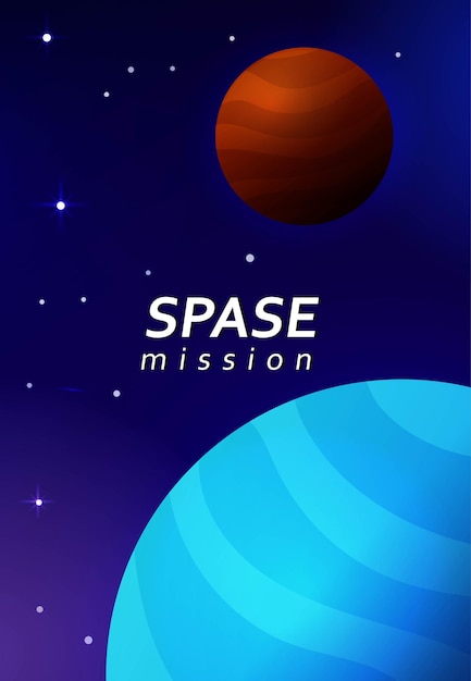 Space with planets poster