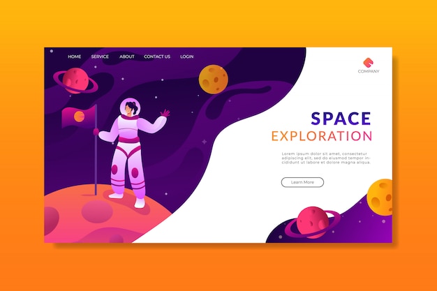 Space Woman Astronaut Exploration Landing Page