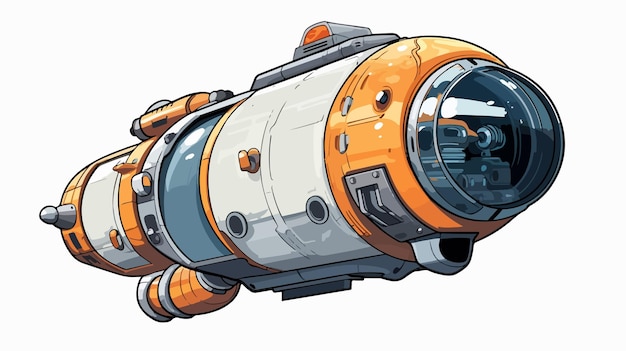 Spacecraft Drawing Style Vector Illustration for Designs and Projects