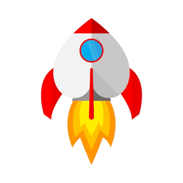 Spaceship icon in flat design Vector illustration