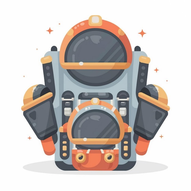 Vector spacethemed backpack vector illustration