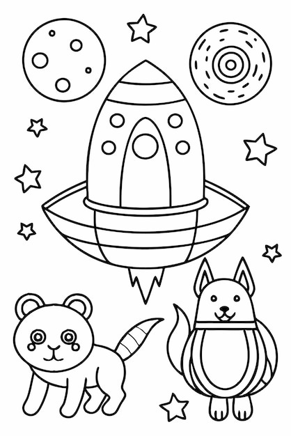 SpaceThemed Coloring Pages for Kids