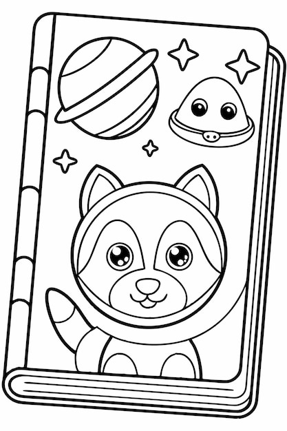 Vector spacethemed coloring pages for kids