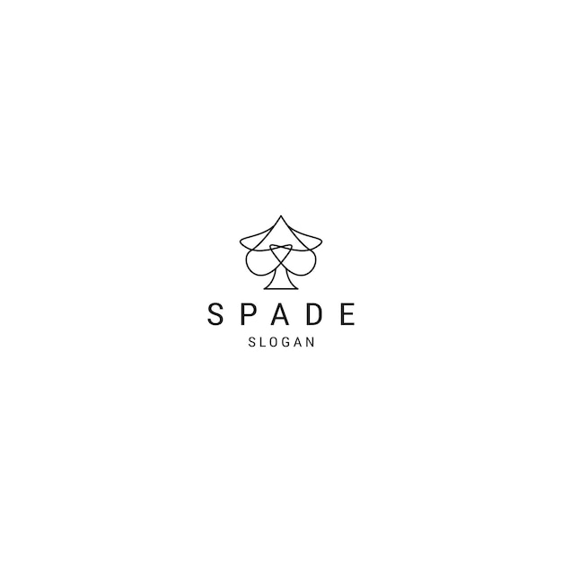 Spade line logo icon design template