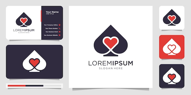 Spade Love logo templates and business card design. 