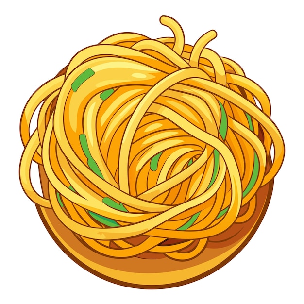 Vector spaghetti clipart cartoon style vector illustration