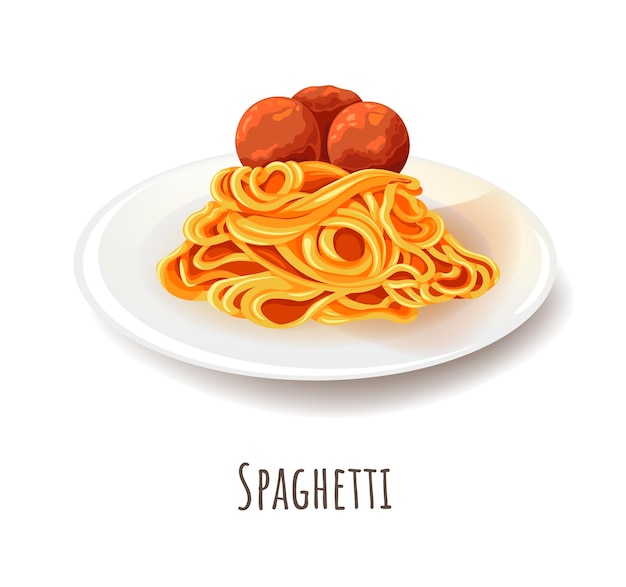 Spaghetti meal of traditional italian cuisine