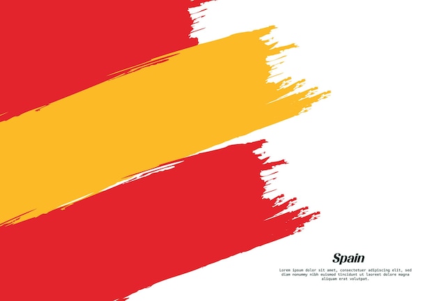 Spain flag brush concept Flag of Spain grunge style banner background