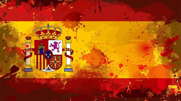 Vector spain flag on color background vector style