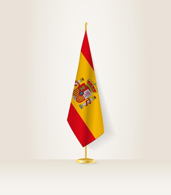 Spain flag on a flag stand