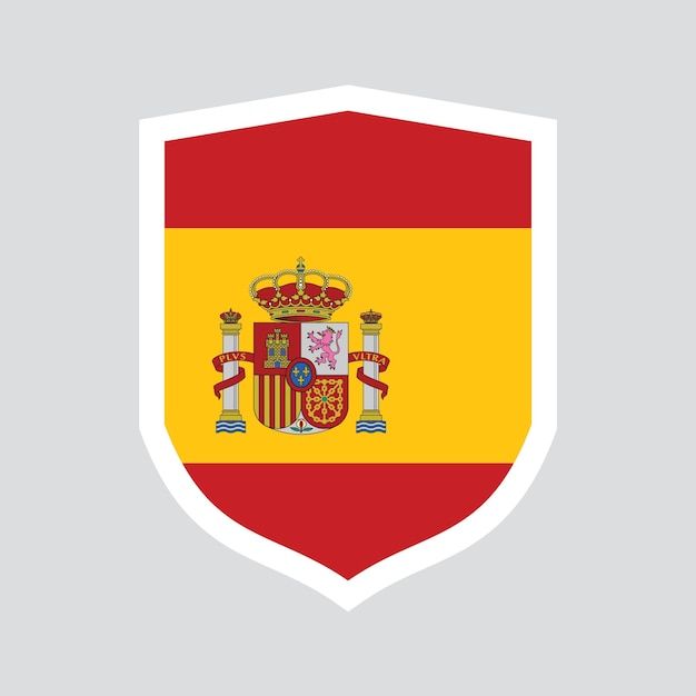 Spain Flag in Shield Shape Frame