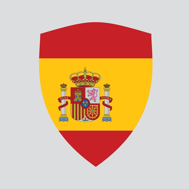 Spain Flag in Shield Shape Frame