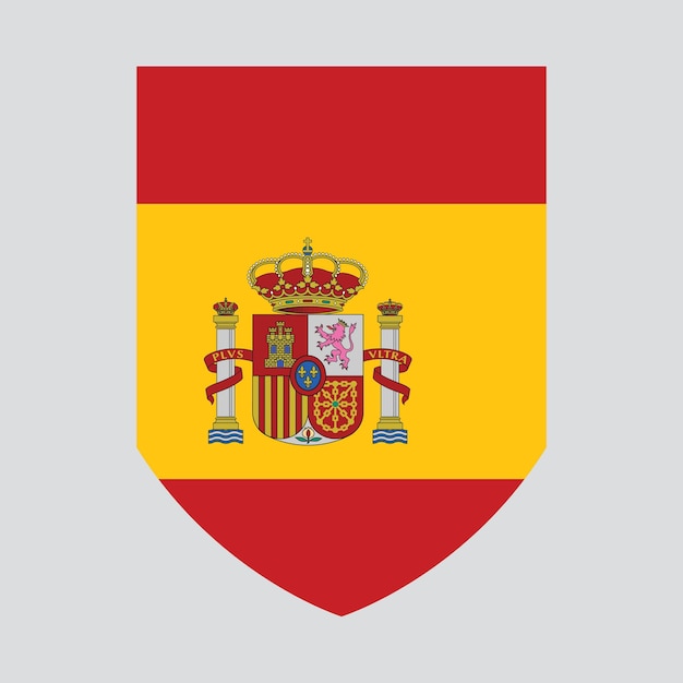 Spain Flag in Shield Shape Frame