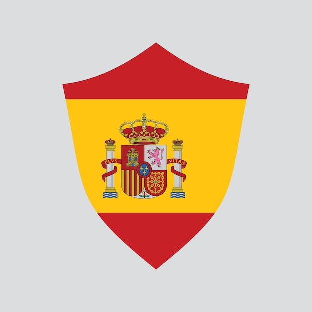 Spain Flag in Shield Shape Frame