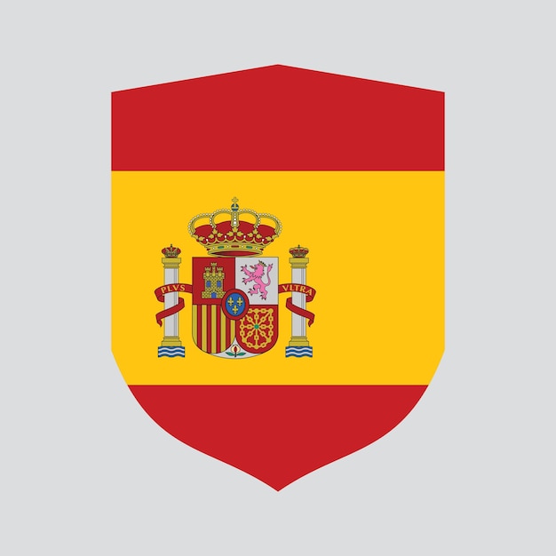 Spain Flag in Shield Shape Frame