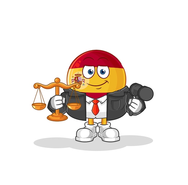 Spain lawyer cartoon cartoon mascot vector