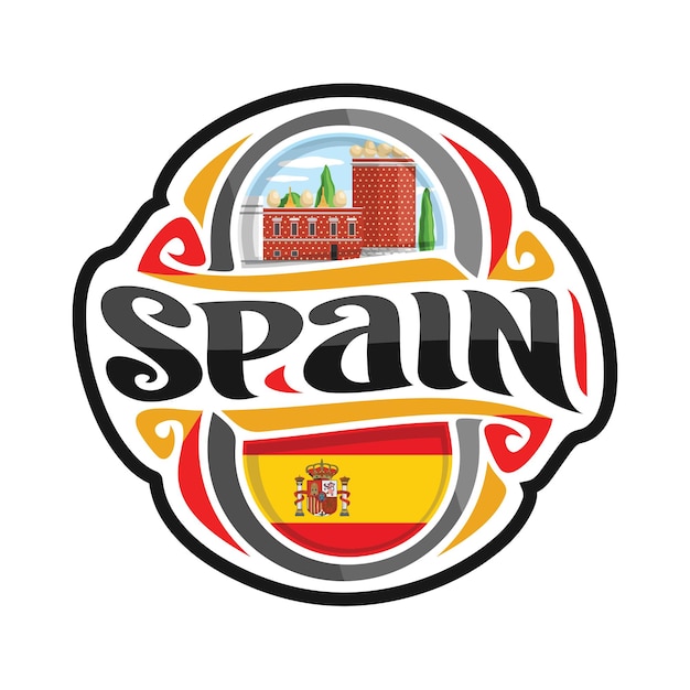 Spain Sticker Flag Logo Badge Travel Souvenir Illustration