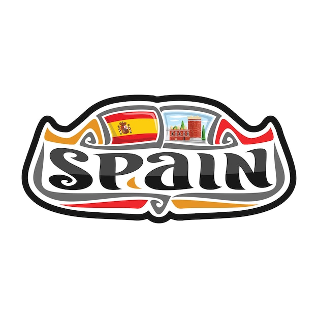 Spain Sticker Flag Logo Badge Travel Souvenir Illustration