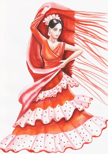 Spanish flamenco dancer postcard